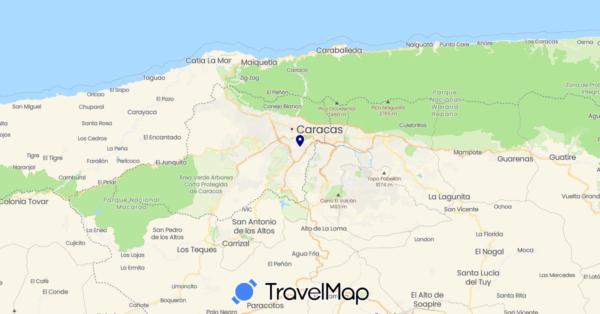 TravelMap itinerary: driving in Venezuela (South America)